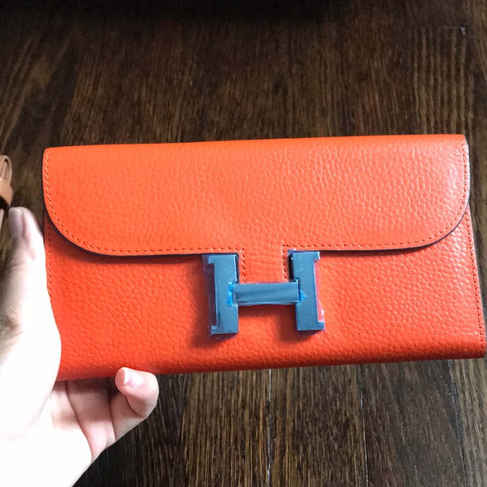 Orange wallet new 8 inches